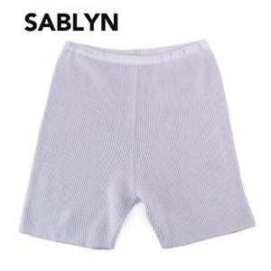 SABLYN Dawn Rib Knit Bike Shorts SZ M 6/8 Lavender Cotton Silk Cashmere Designer